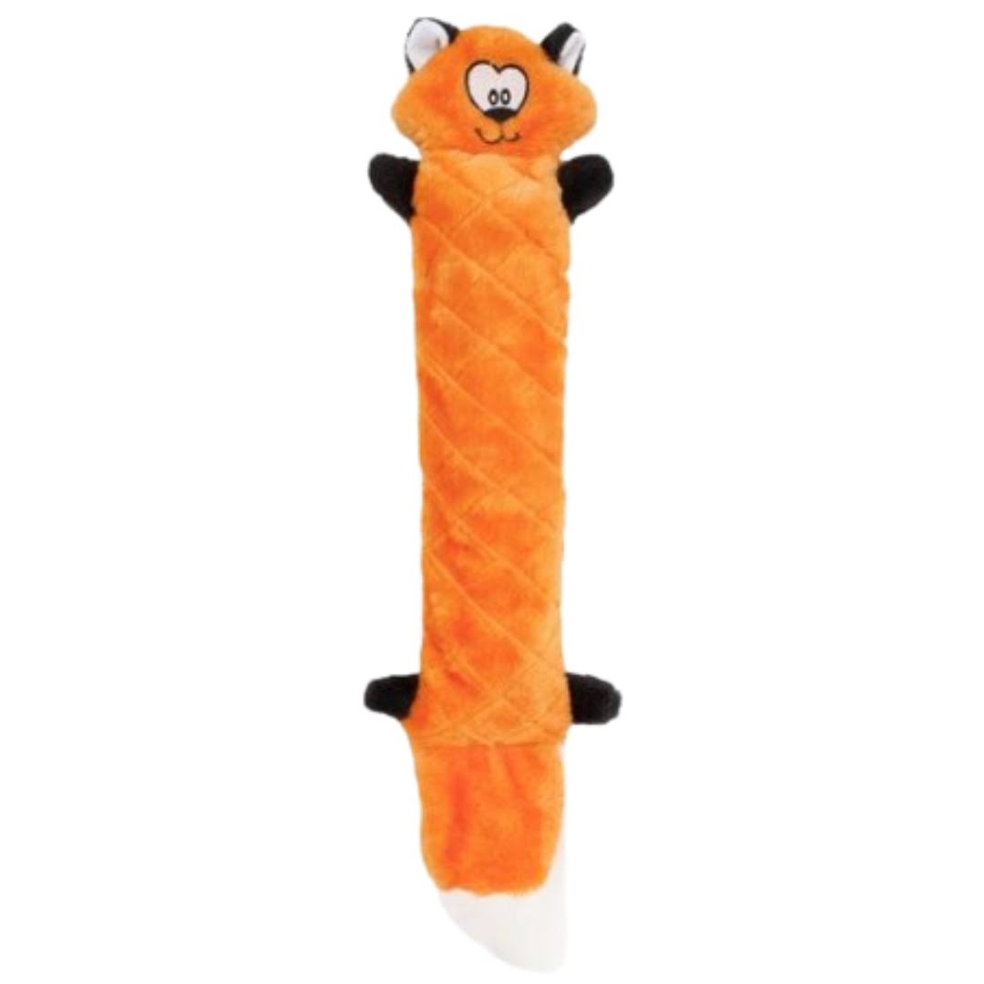 Zippypaws Jigglerz Squeaky Plush Dog Toy - Fox, No Stuffing
