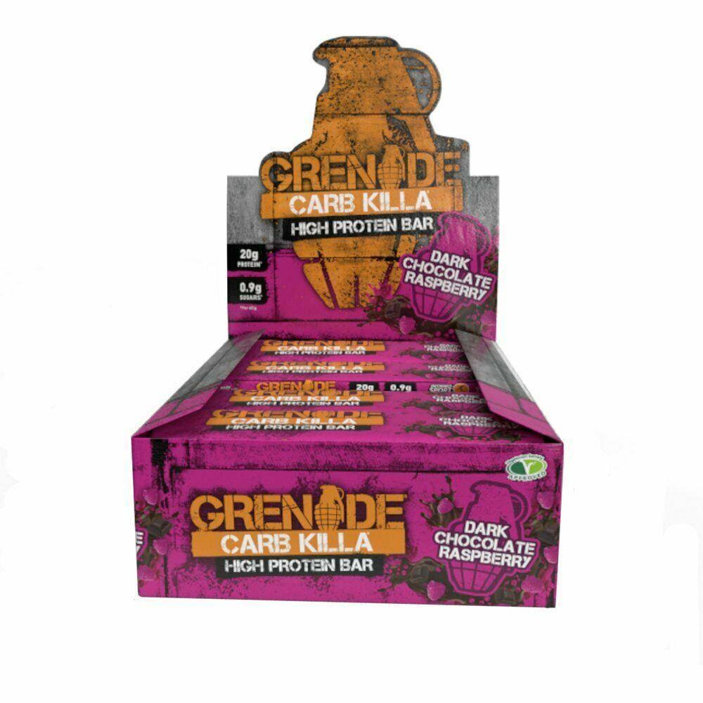Grenade Carb Killa High Protein Bar - Dark Chocolate Raspberry, 12pk