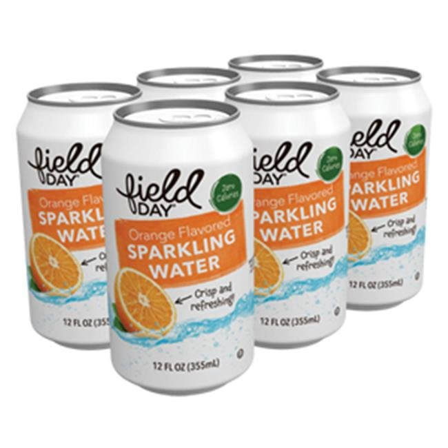 Field Day 1795145 Orange Flavored Sparkling Water, 12 fl. oz - Case of 4