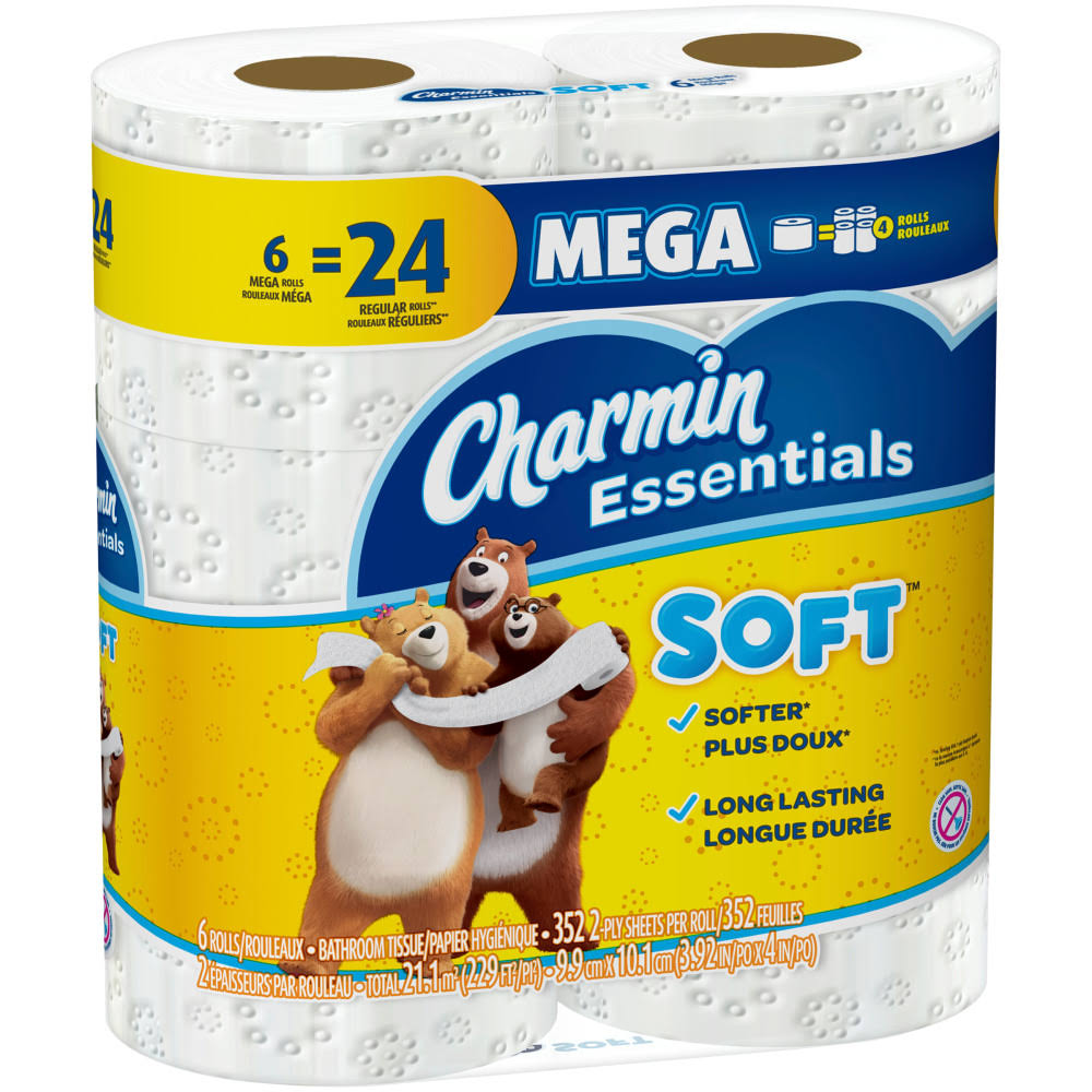 Charmin Essentials Soft Mega Roll Toilet Paper - 6 count