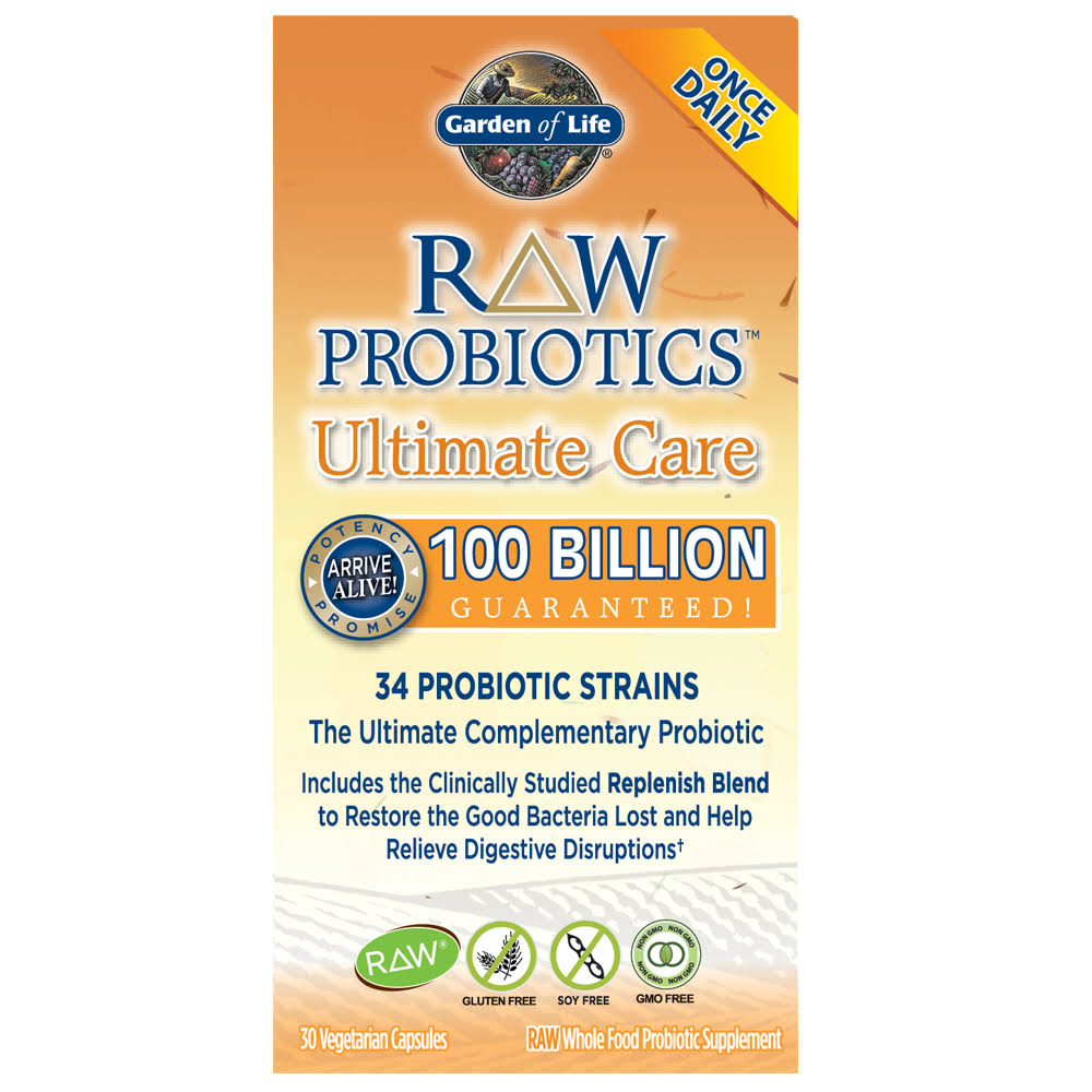 Garden of Life Raw Probiotics Ultimate Care Probiotic Supplement - 30 Capsules