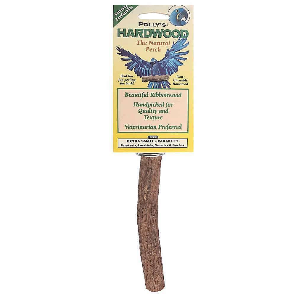 Polly's Hardwood Bird Perch: Natural Ribbon-Wood Pet Parrot Perches