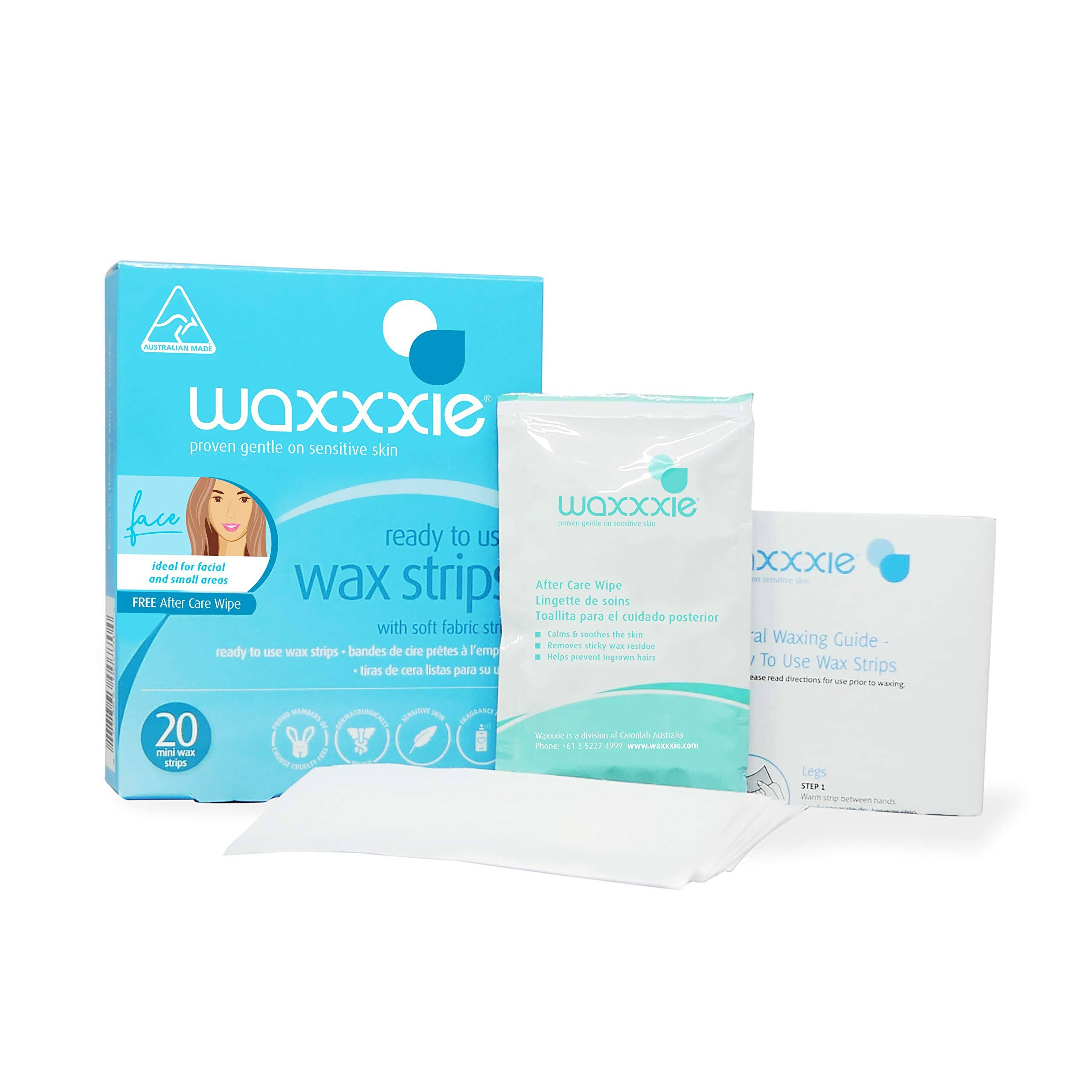 Waxing Strips - Ready to Use Wax Strips for Face & Sensitive Areas wit