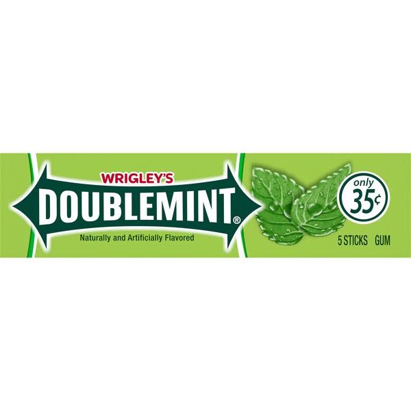 Wrigley's Doublemint Chewing Gum - 5 Sticks