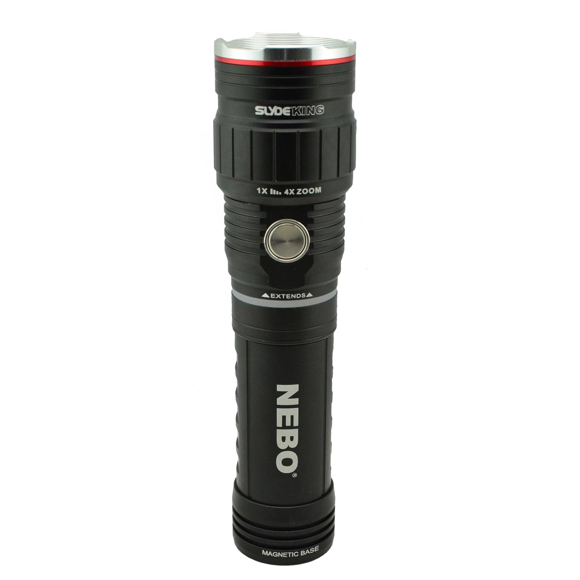500 Lumen Cob LED Work-Light and Flashlight, Red Light Mode and Red Flashing Light Mode, 4x Adjustable Zoom, Magnetic Base, No Need to Buy Batteries