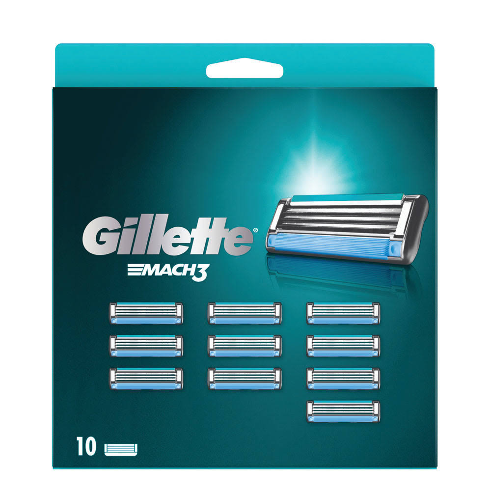 Gillette Mach3 Mens Razor Blades - 10 Refills