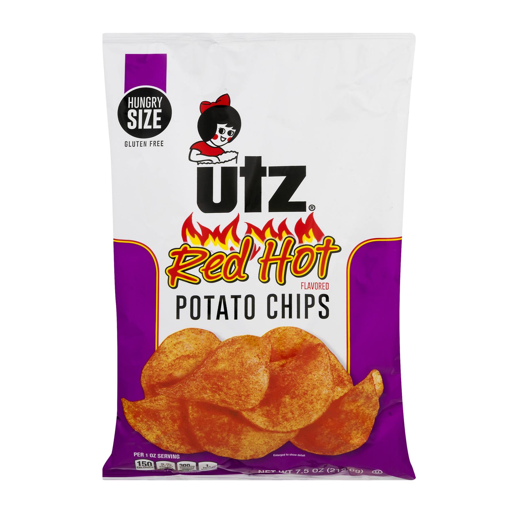 Utz Potato Chips - Red Hot, 7.5oz