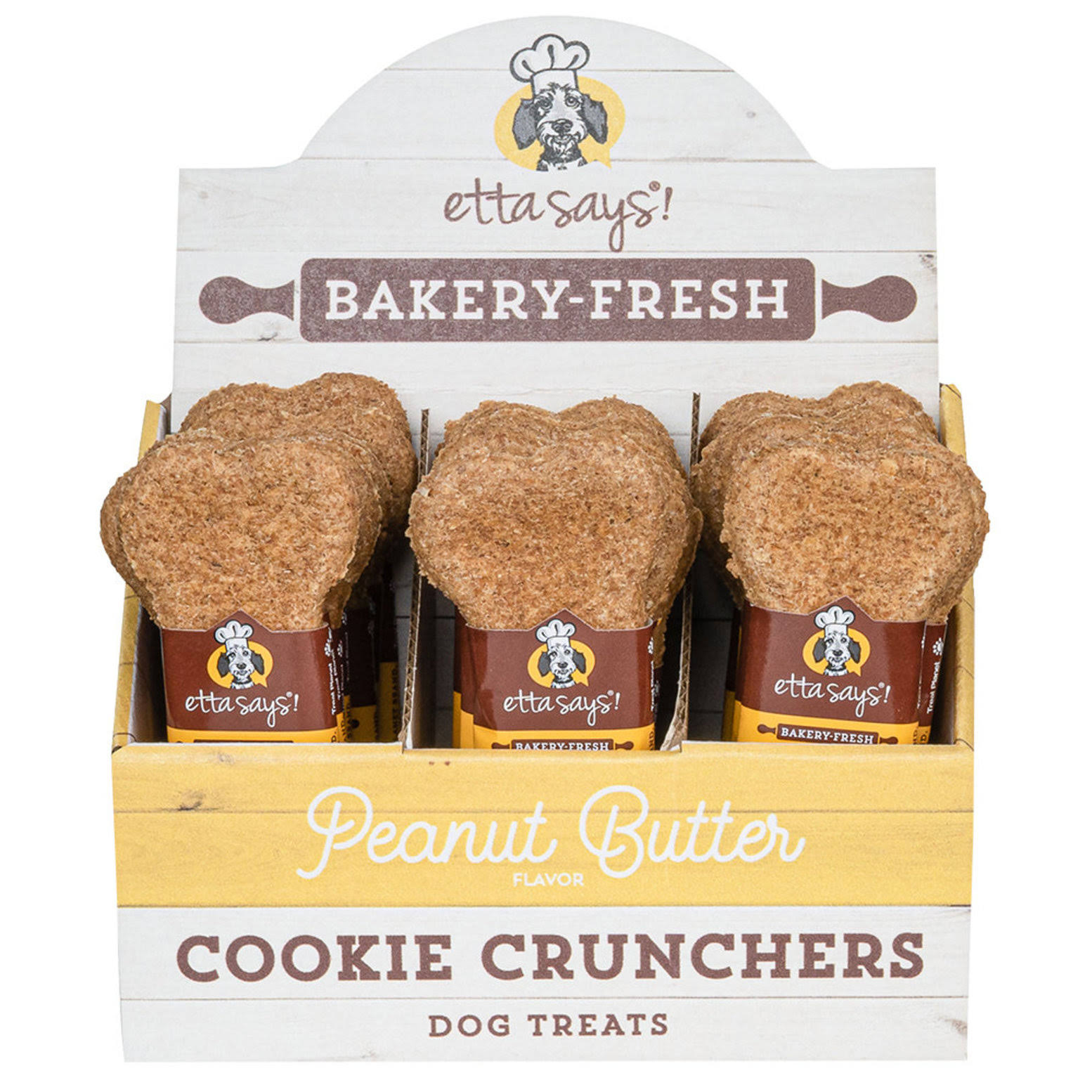 Etta Says! Peanut Butter Cookie Crunchers | Dog Treat | Size: 5"