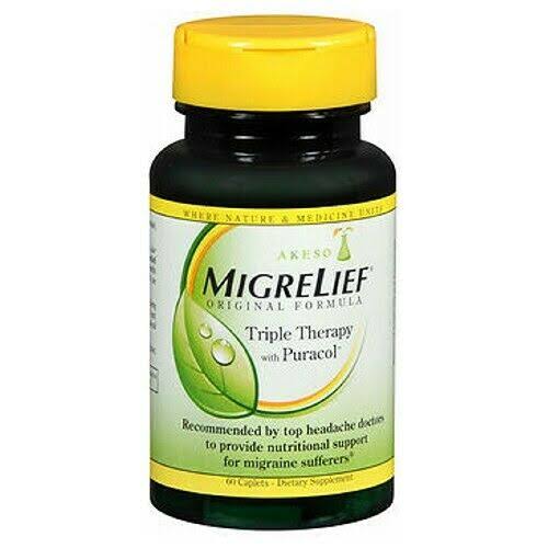 MigreLief Original Formula Triple Therapy with Puracol Supplement - 60 Caplets