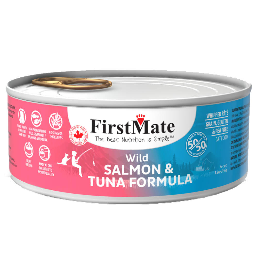 FirstMate 50/50 Wild Salmon & Tuna Formula Canned Cat Food 5.5oz
