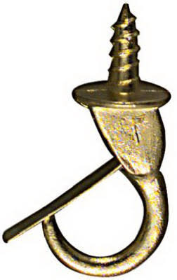 National Hardware V2024 Cup Hook - Brass, 7/8"