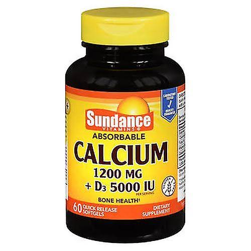 Sundance Calcium 1200 MG Plus Vitamin D3 5000 IU Tablets - 60ct