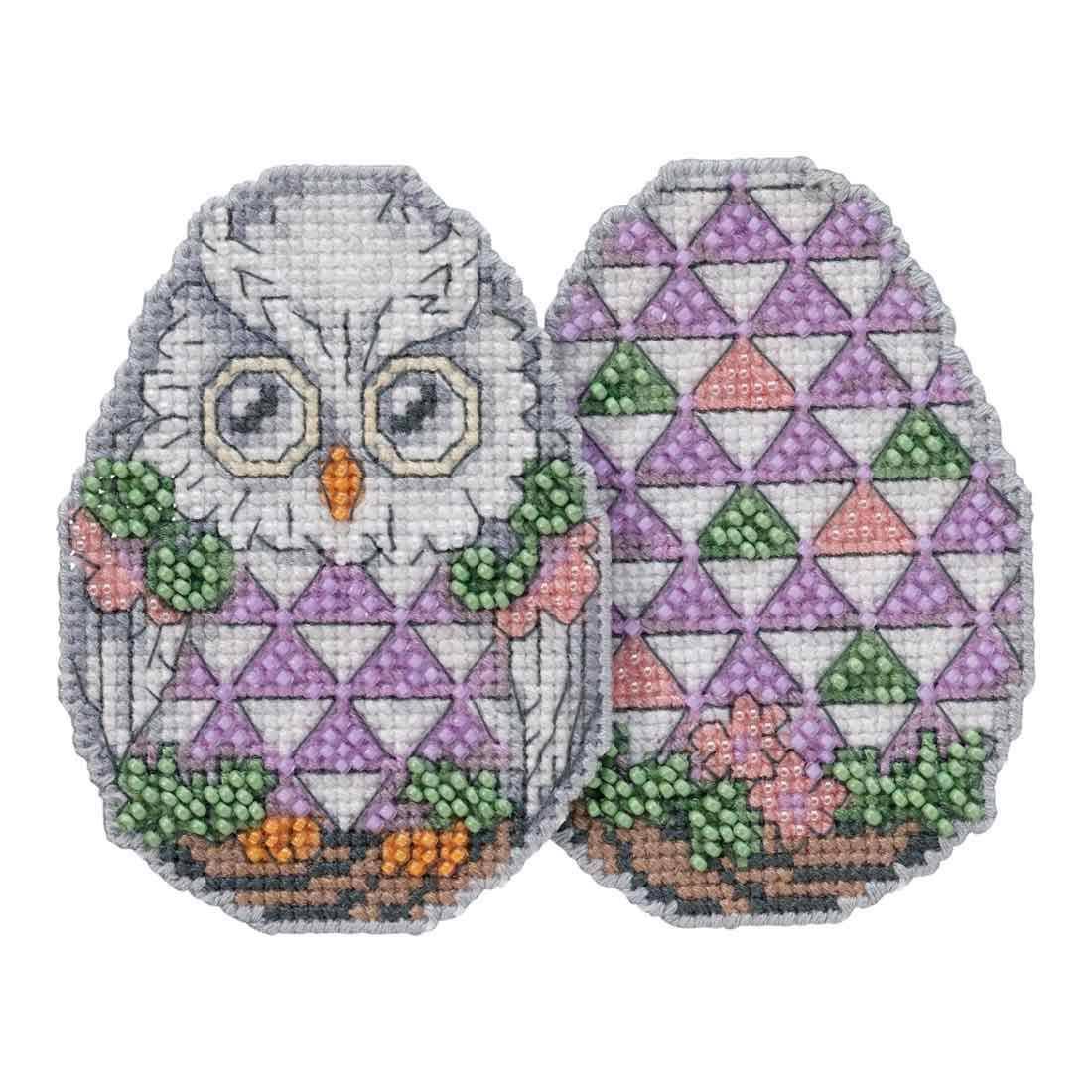Mill Hill Owl Egg Ornament Cross Stitch Kit - 2.75in x 3.75 in
