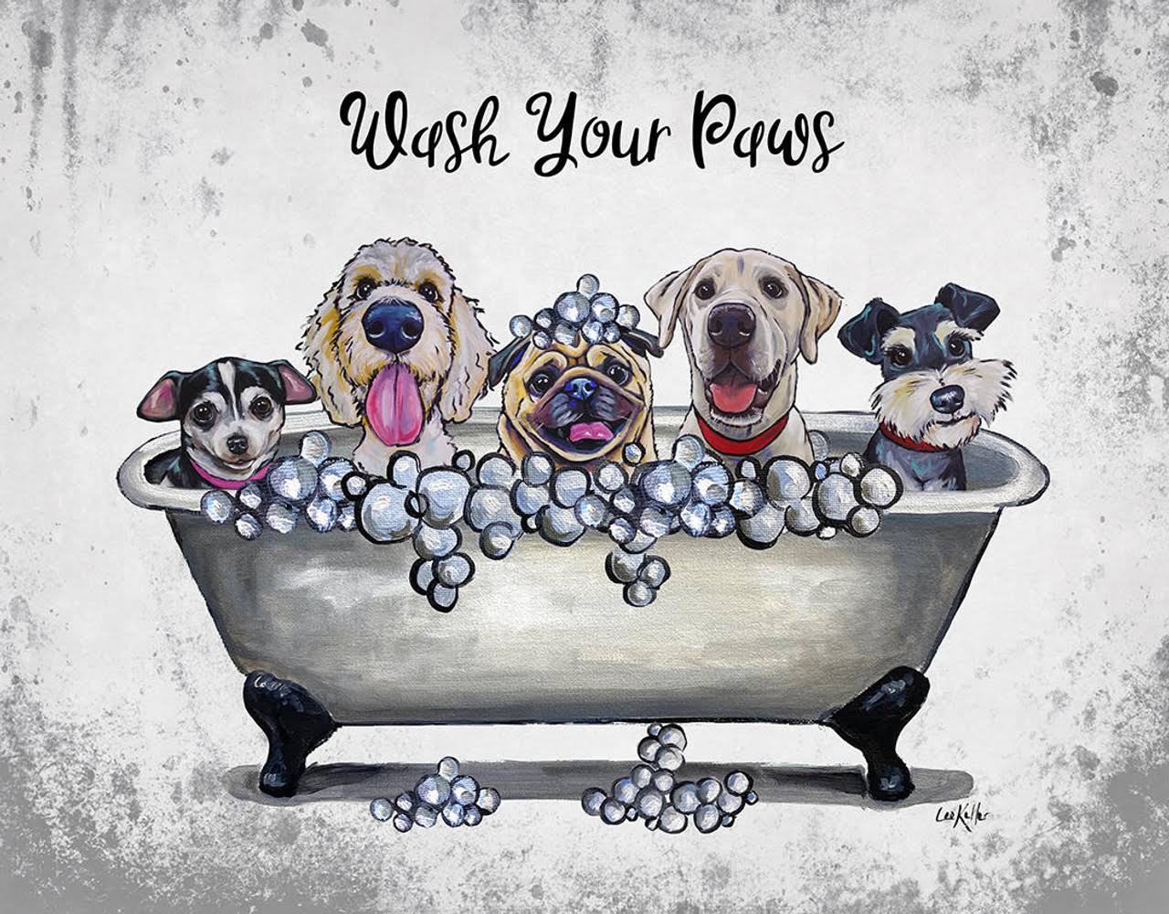 12-1/2 x 16-inch Wash Your Paws Tin Sign