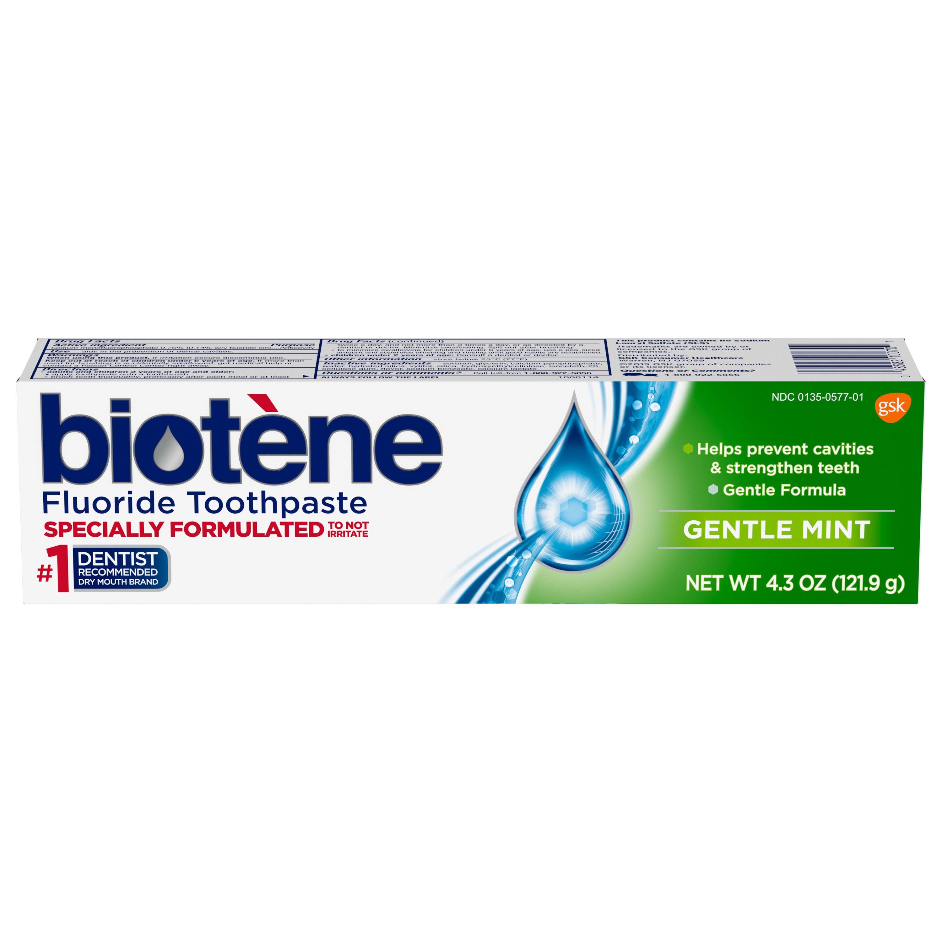 Biotène Gentle Formula Fluoride Toothpaste - 4.3oz, Gentle Mint