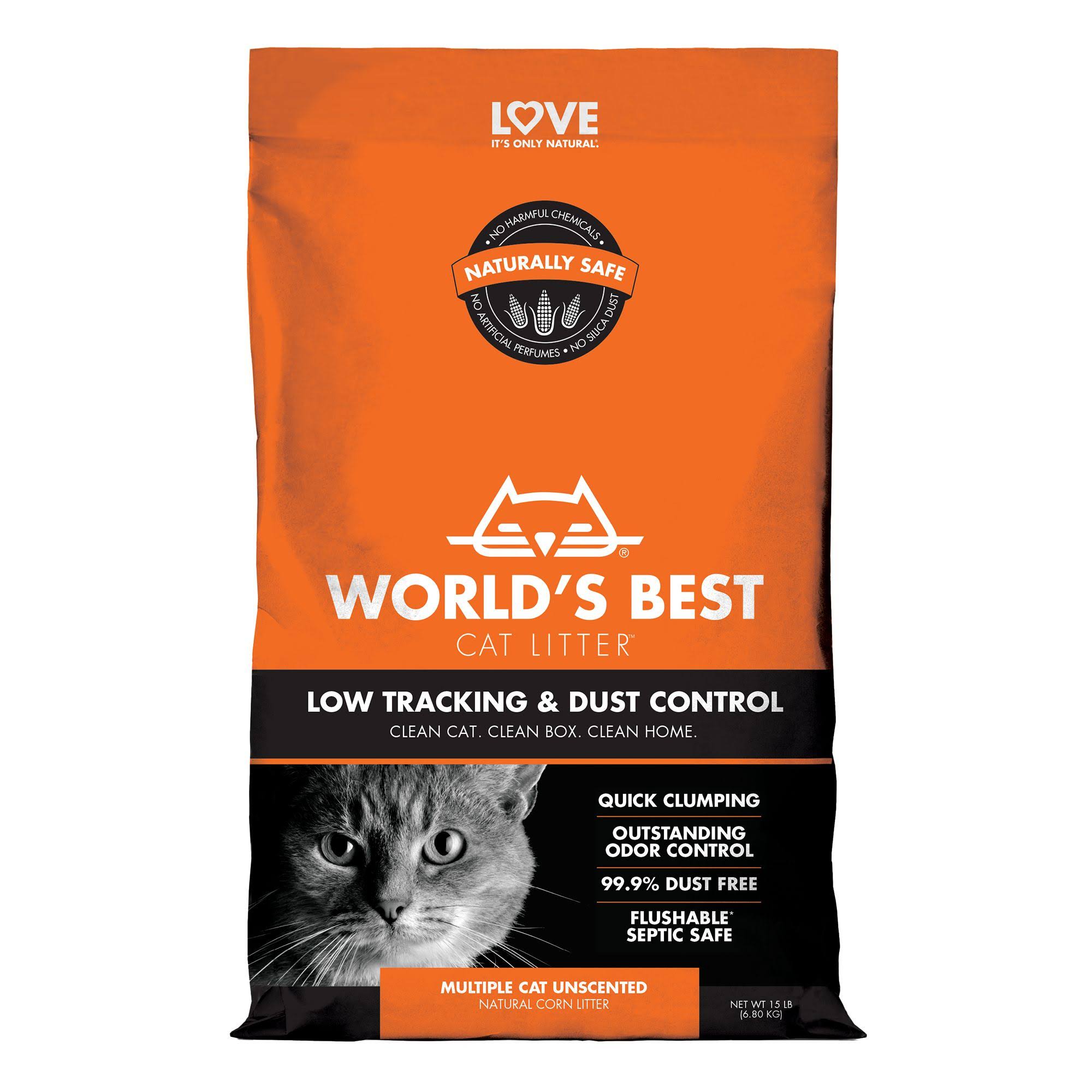 World's Best Cat Litter Low Tracking & Dust Control - 15.0 lbs