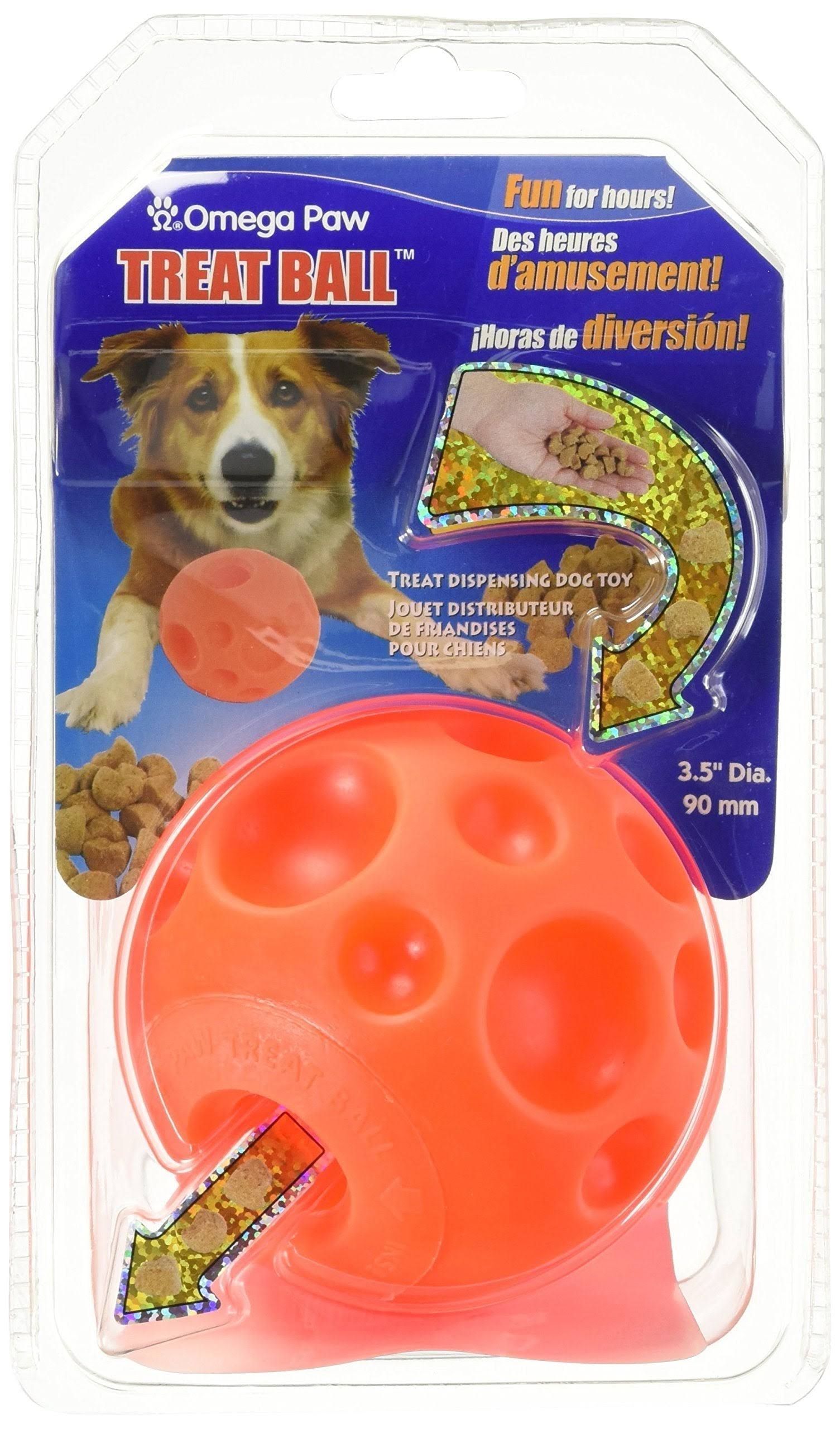 Omega Paw Treat Ball Dog Toy - Orange, 90m