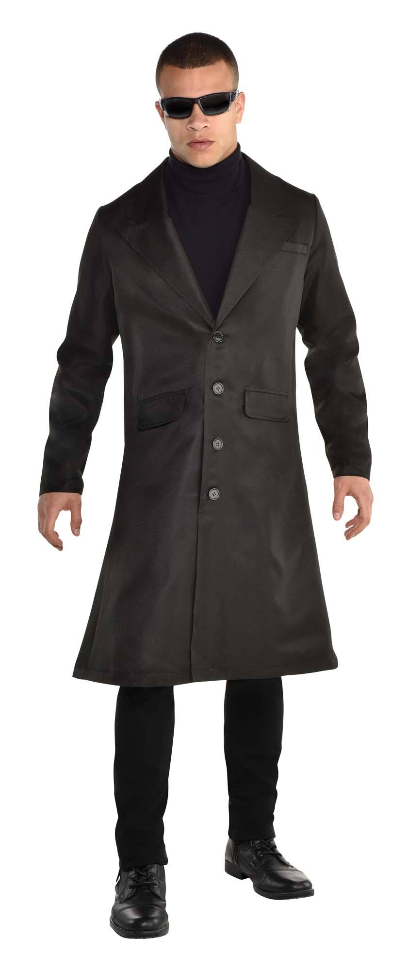Adult Black Trench Coat - Size - Standard Size