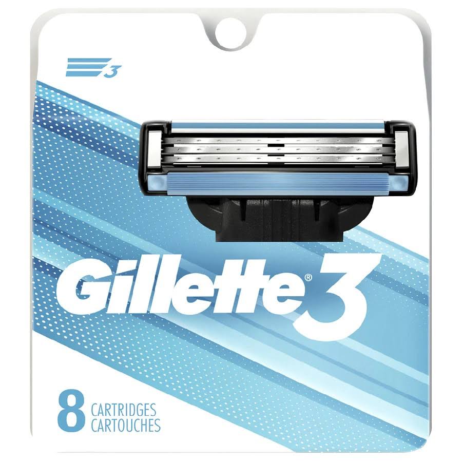 Gillette 3 Mens Razor Blade Refills - 8ct