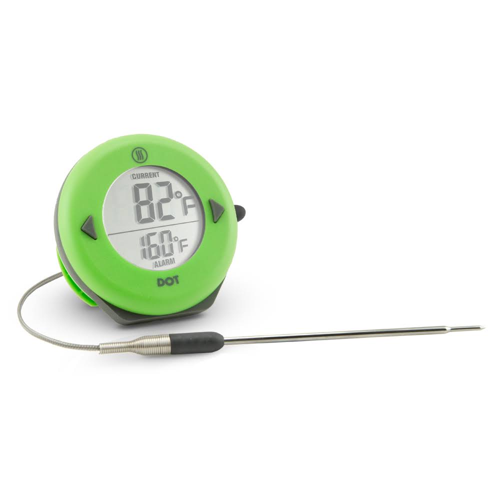 ThermoWorks Dot Simple Alarm Thermometer - Green; Includes Pro-Series High Temp Straight Penetration Probe