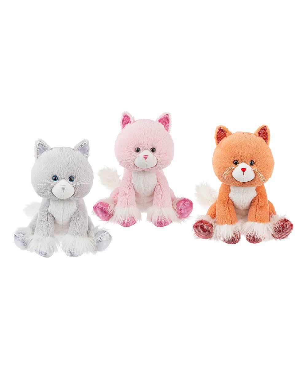 Ganz Pink & Orange Sassy Cat Plush Set One-Size