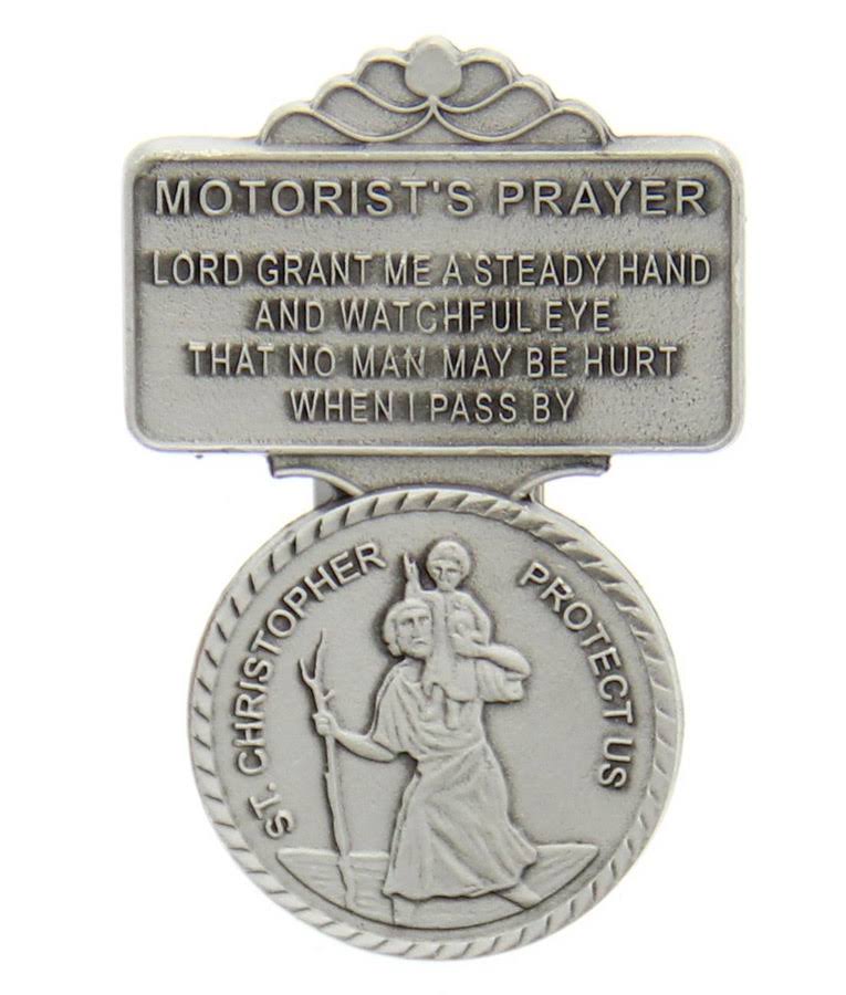 St. Christopher Medal Pendant Visor Clip