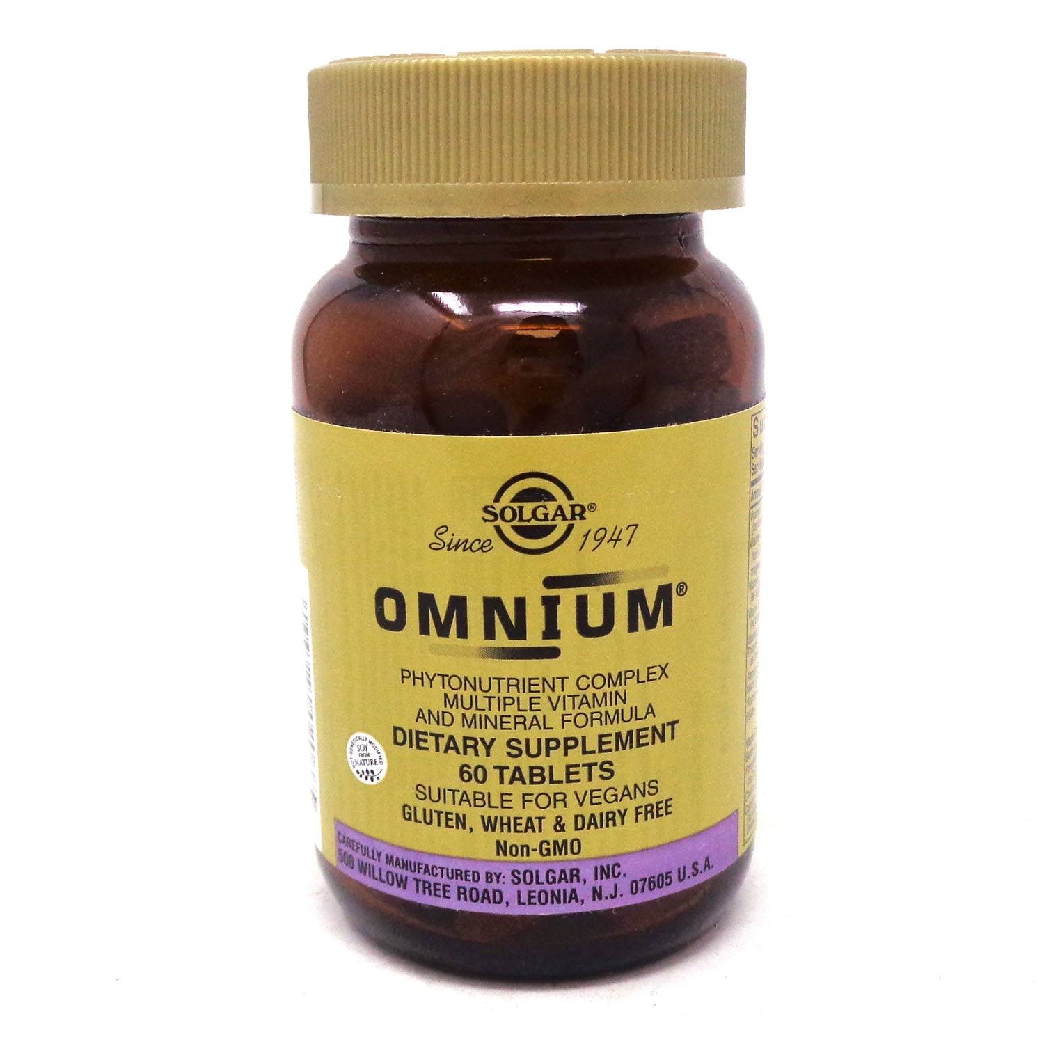 Solgar Omnium Multiple Vitamin and Mineral Formula, Phytonutrient-Rich, Tablets - 60 tablets