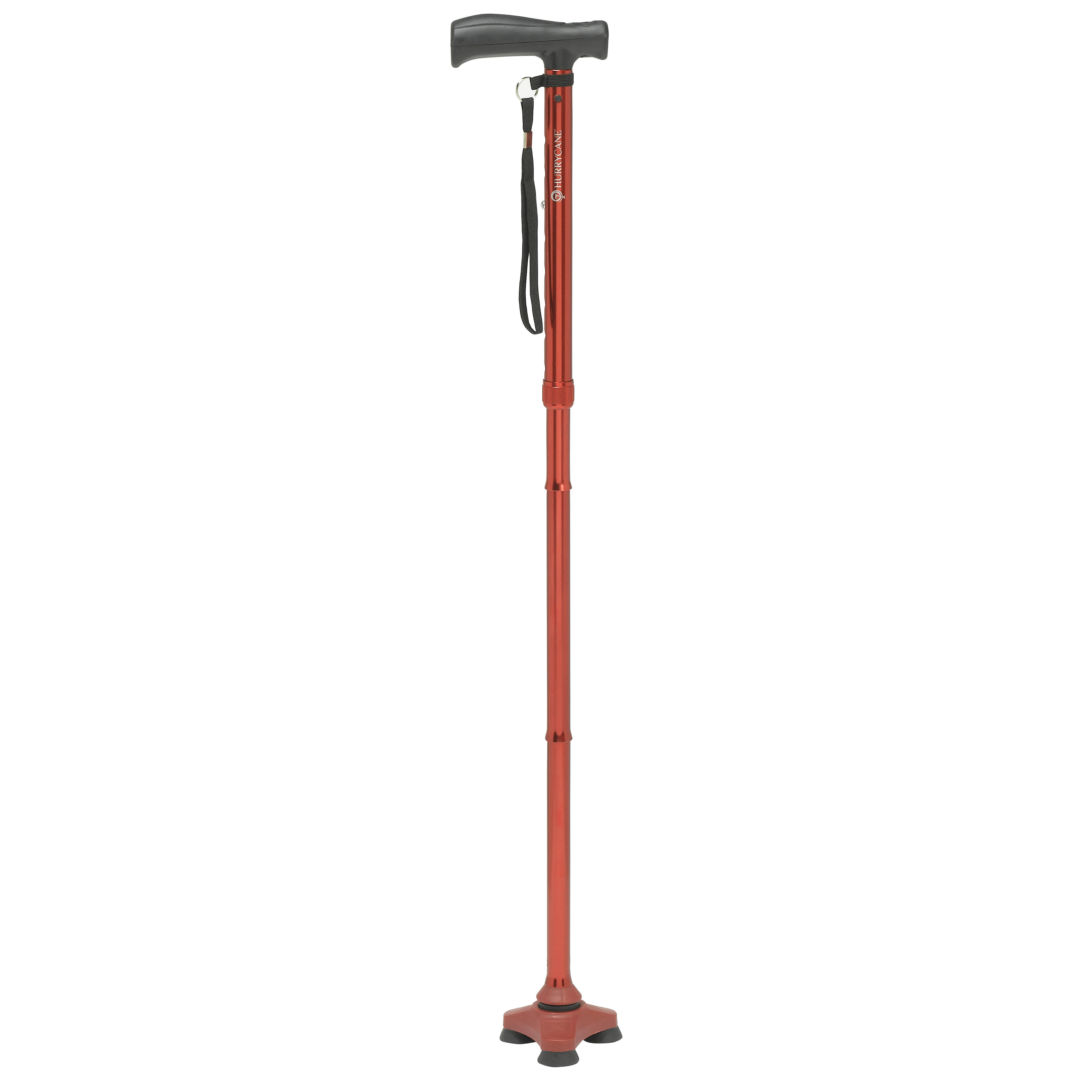 HurryCane Freedom Edition Folding Cane with T Handle - Roadrunner Red
