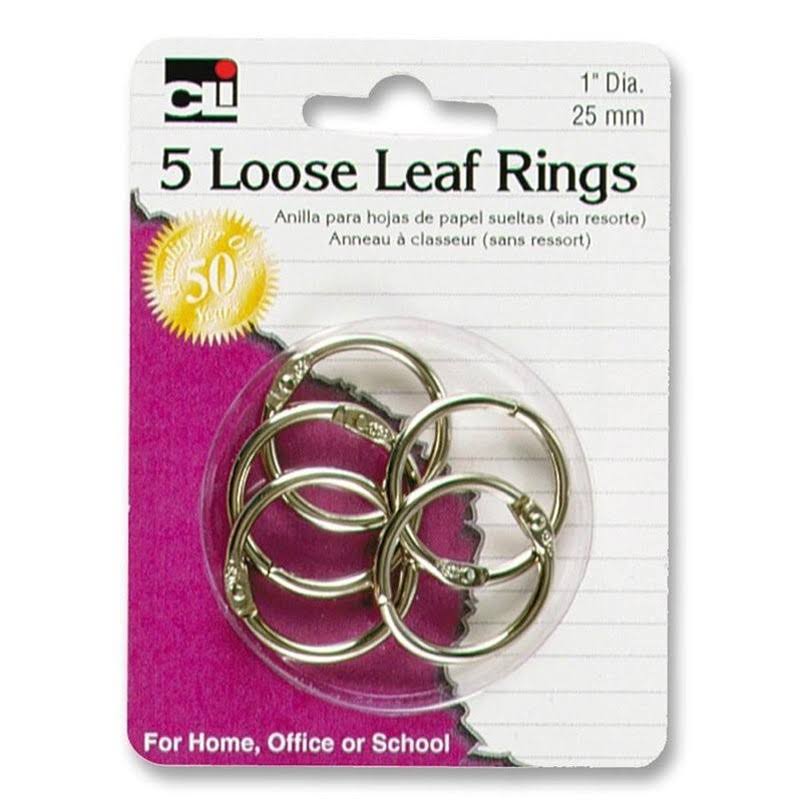 Charles Leonard 65016 Rings - Loose Leaf, 1"dia, 5ct