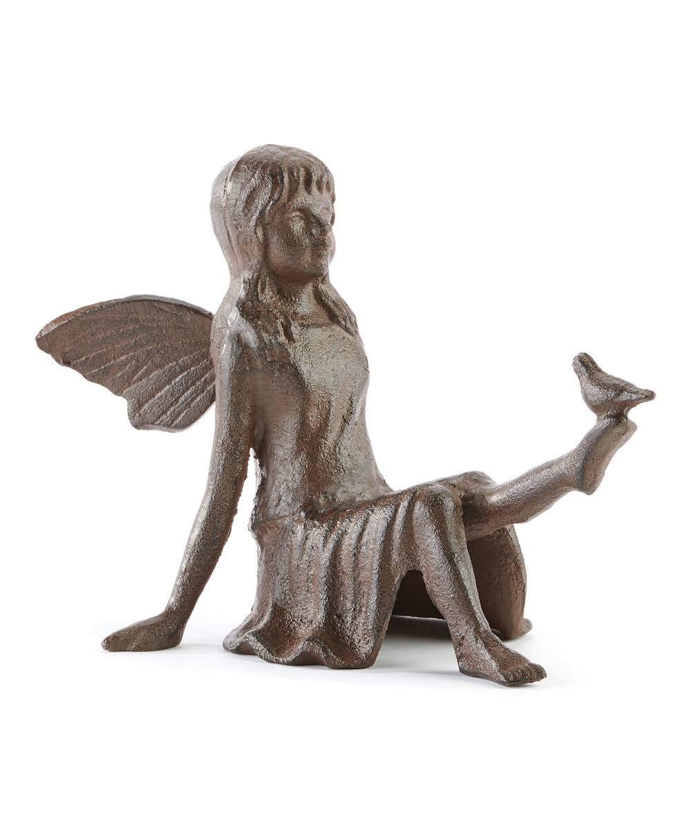 Giftcraft Antique Brown Cast Iron Fairy Figurine One-Size