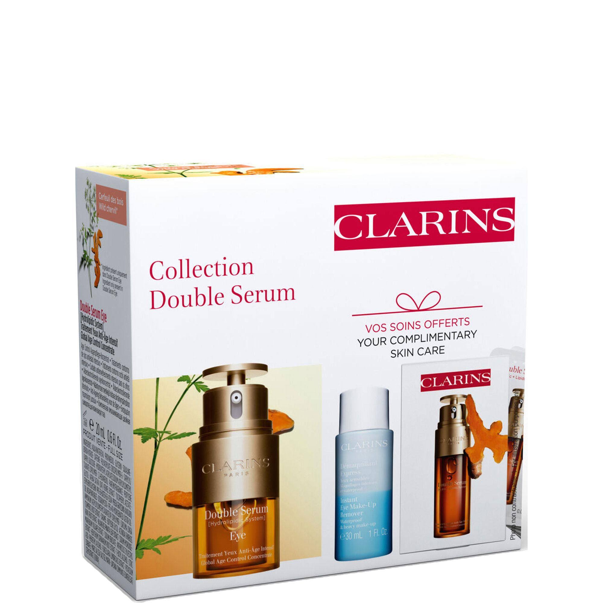 Clarins Collection Double Serum Set: Double Serum Eye 20ml & Instant Eye Make Up Remover 30ml & Double Serum 0.9mL 3pcs