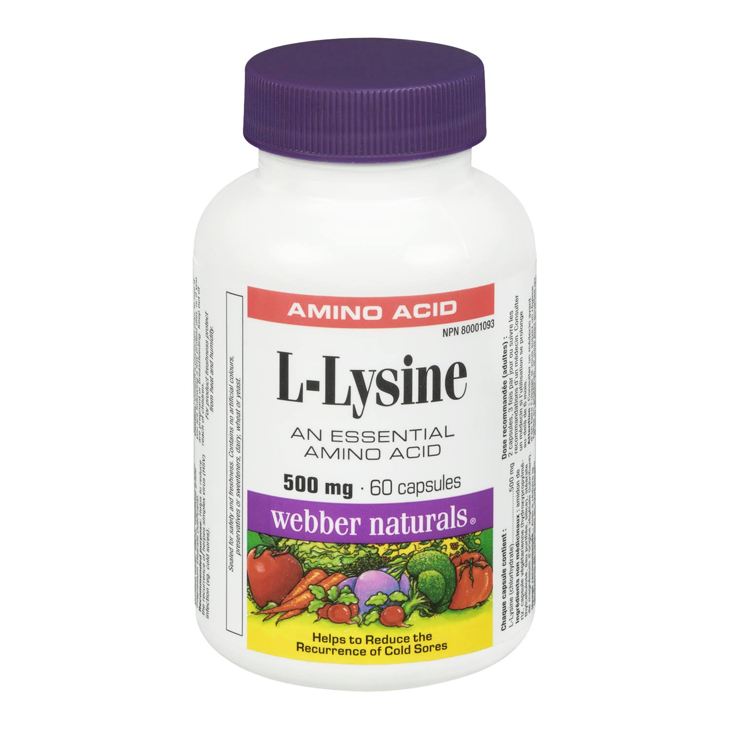 Webber Naturals L Lysine Supplement - 500mg, 60ct