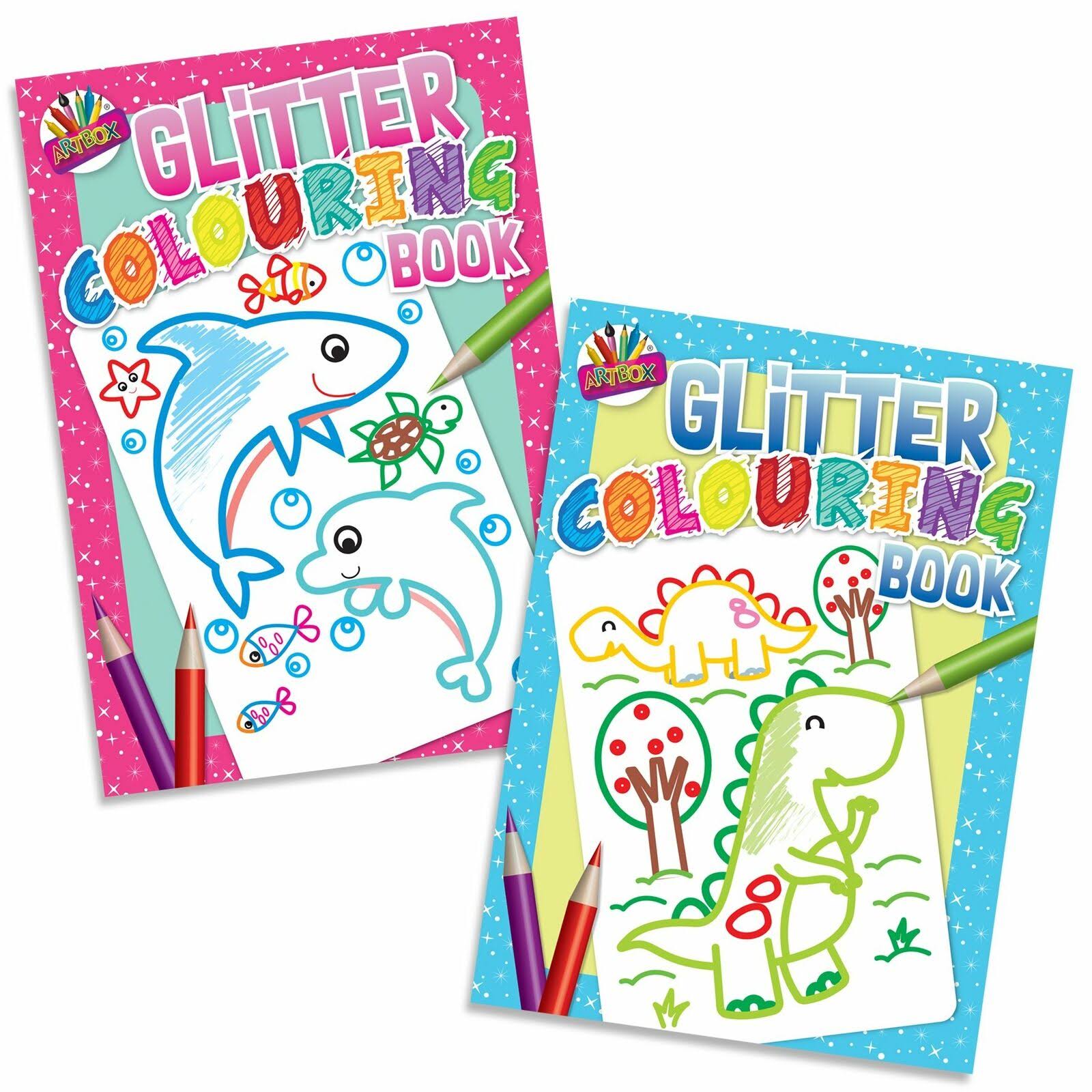 Artbox Childrens Glitter Colouring Book | 2 Assorted
