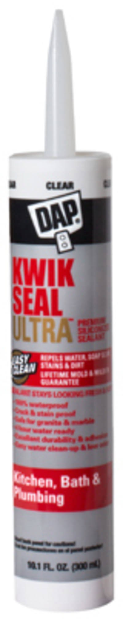 DAP Kwik Seal Ultra Premium Kitchen and Bath Sealant - 10.1oz, Clear