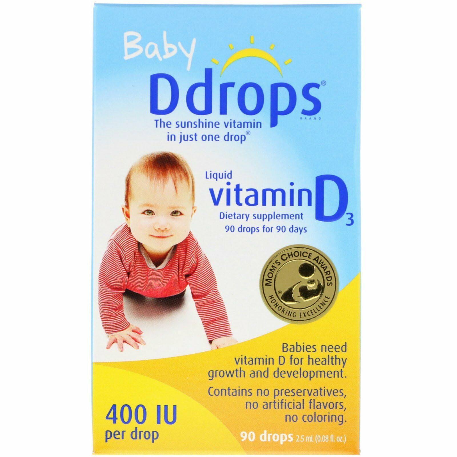 Ddrops Liquid Vitamin D3 Baby 400 IU Supplement - 0.08oz