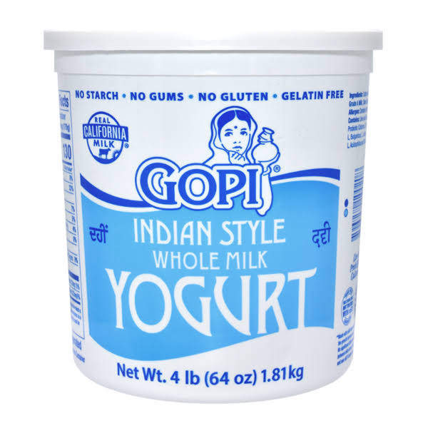Gopi Whole Milk Yogurt - Indian Style, 4lbs