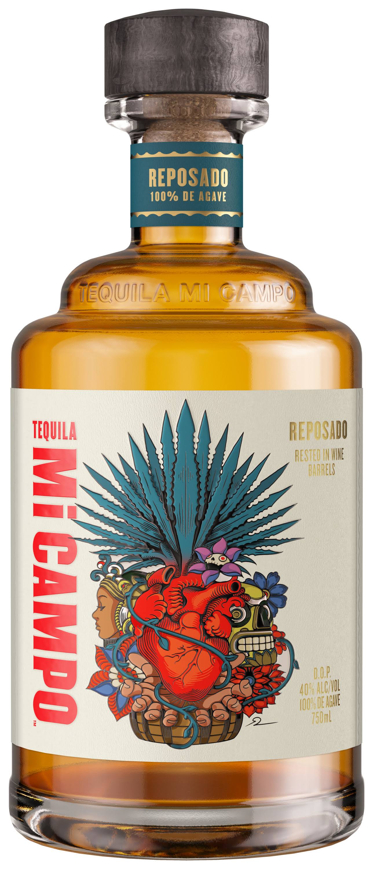 Mi Campo Tequila, Reposado, 100% De Agave - 750 ml