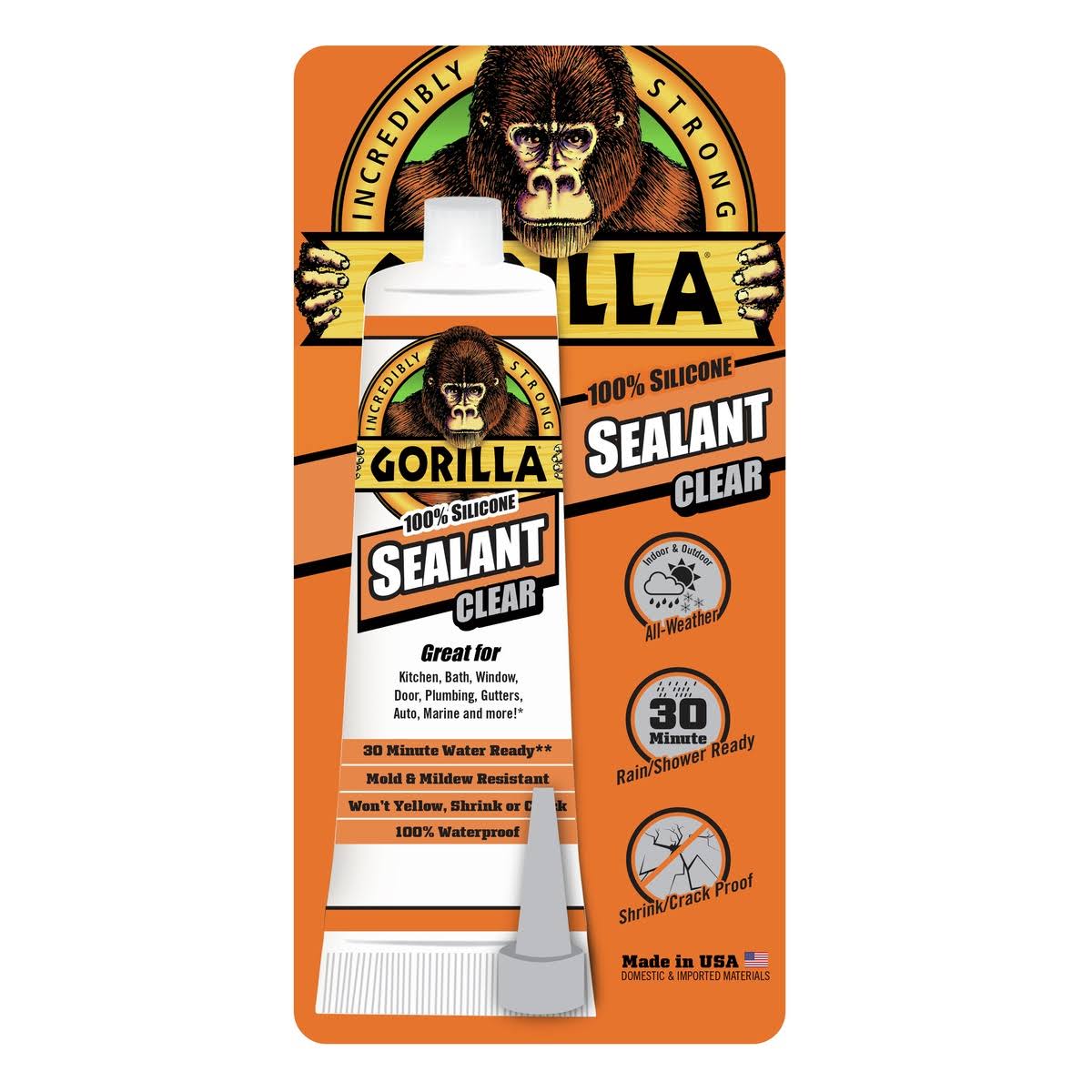 Gorilla Glue Silicone Sealant - Clear, 2.8oz