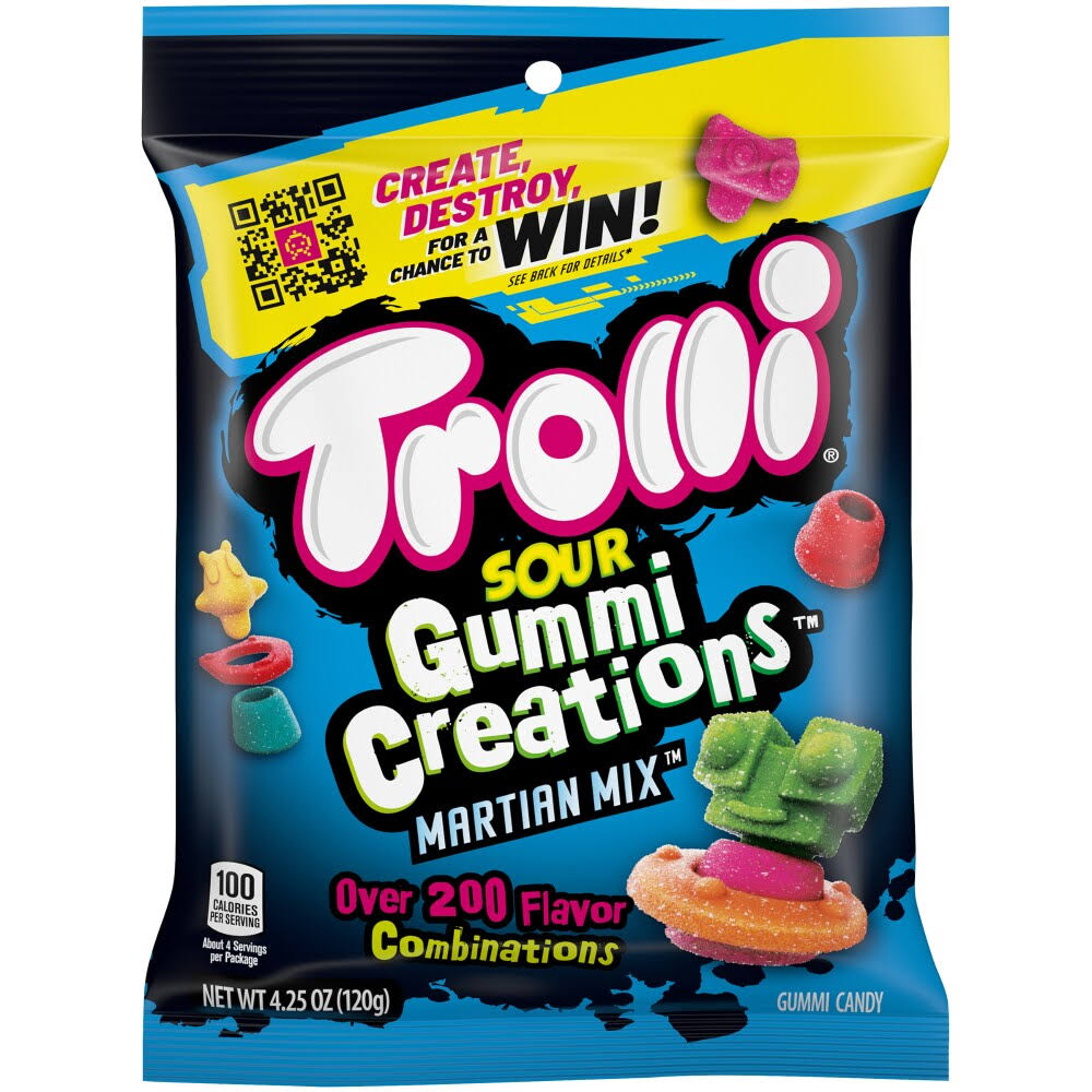 Trolli Sour Gummi Creations Gummi Candy, Martian Mix - 4.25 oz