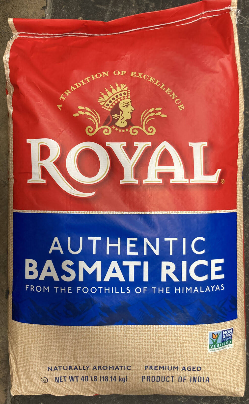 Royal Basmati Rice 40 lb Bag Chef's Secret Extra Long Grain