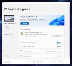 Sitio web de la herramienta PC Health Check