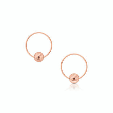 Romi Rose Gold Bead Earrings - Berry