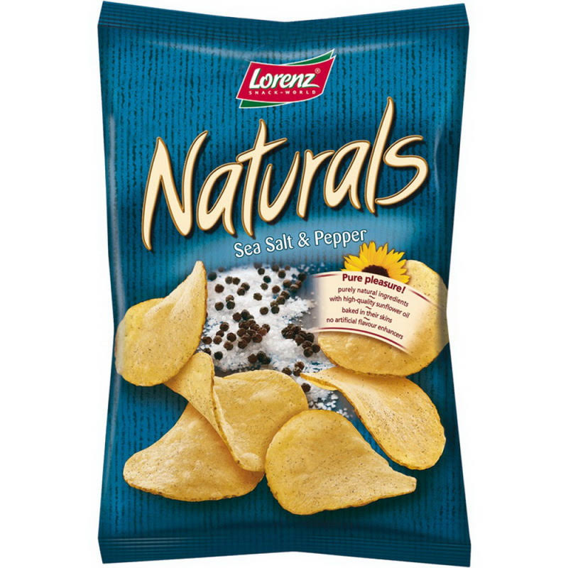 Lorenz Snack World Sea Salt And Pepper Natural Chips, 3.5 Oz., Price/25 Pack