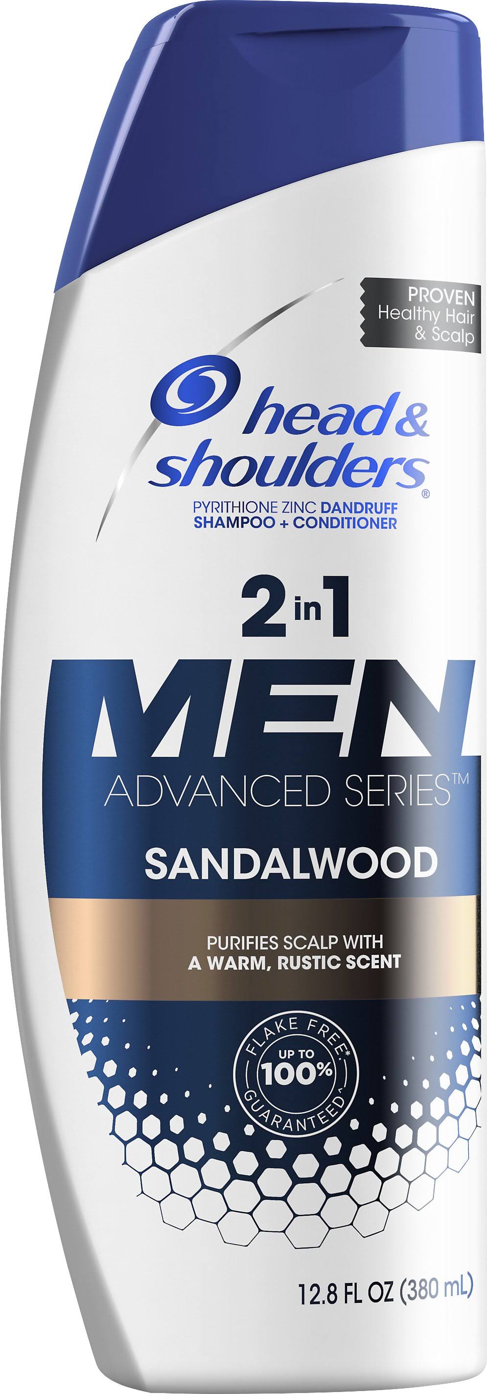 Head & Shoulders Advanced Series Shampoo + Conditioner, Dandruff, Sandalwood, Men, 2 in 1 - 12.8 fl oz