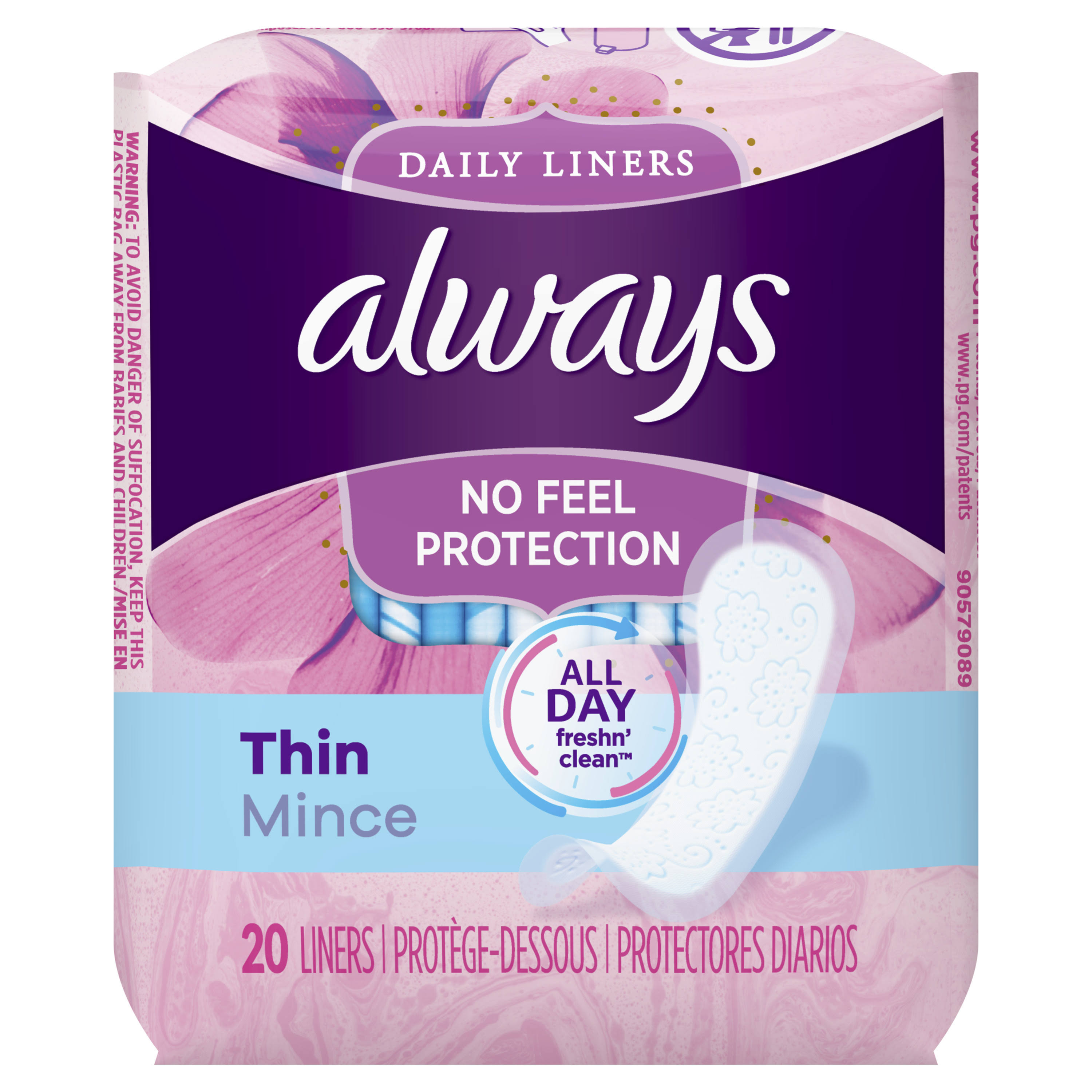 Always Incredibly Thin Daily Liners - Regular, 20ct