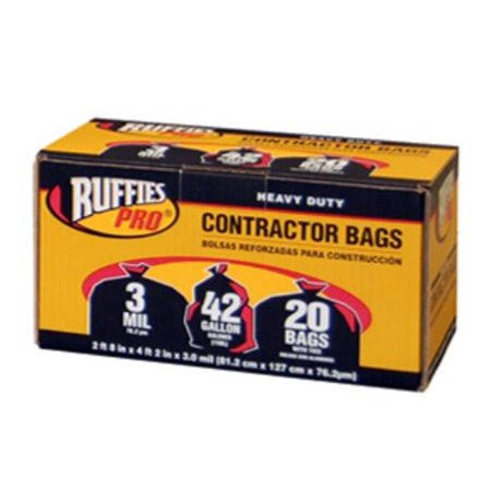 Berry Plastics Ruffies Pro Contractor Clean Up Bags - 42Gal, 20 Pack