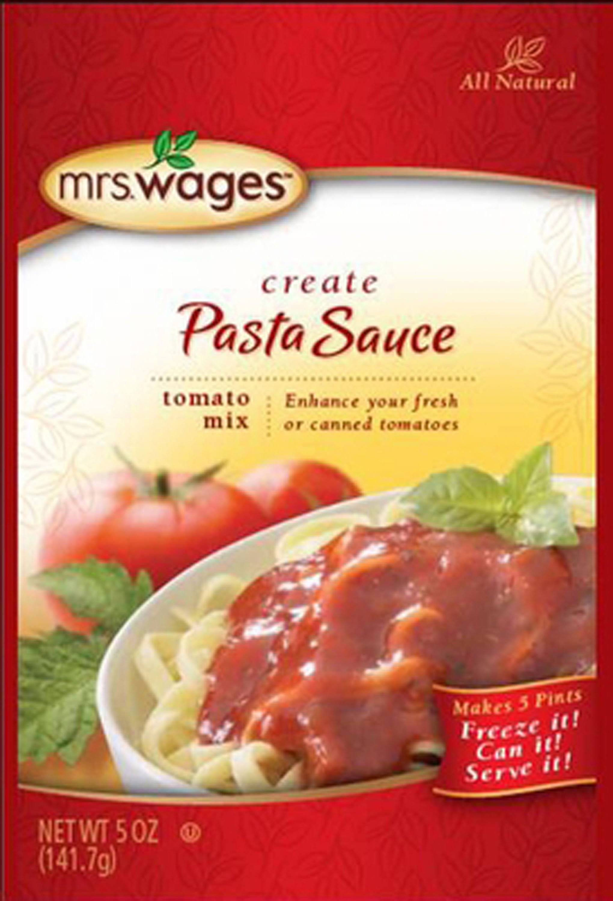Mrs. wages create tomato pasta sauce mix, 5 ounce packet