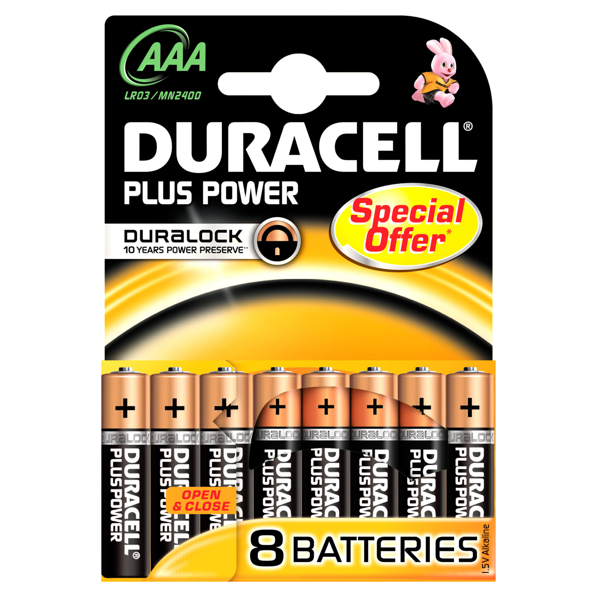 Duracell AAA Plus Power Batteries - 8 Pack