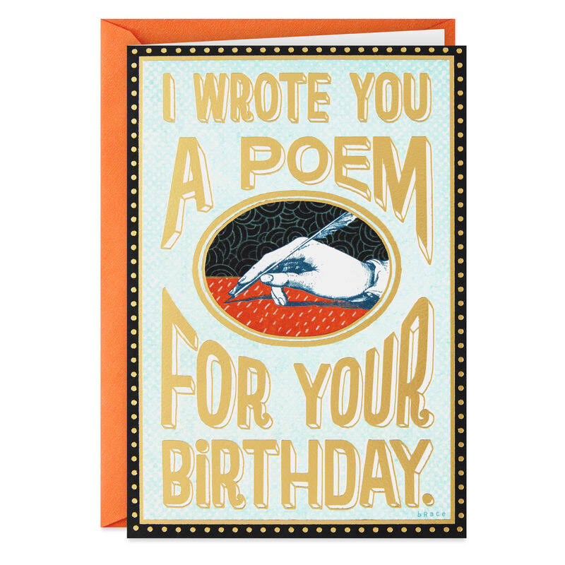Hallmark Birthday Card, A Poem for You Funny Birthday Card