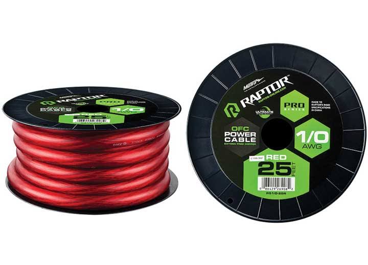 Raptor Pro Series Power Cable - Red, 25'